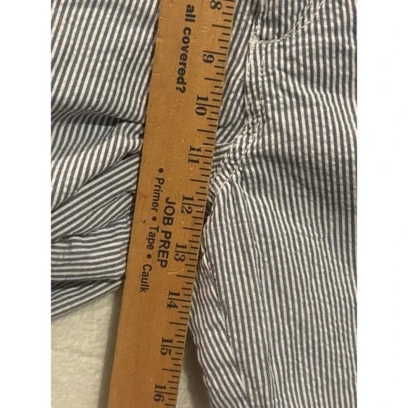 IZOD Flat Front Blue Striped Shorts Mens Size 34 Chino Casual Summer Golf Preppy - Picture 6 of 9